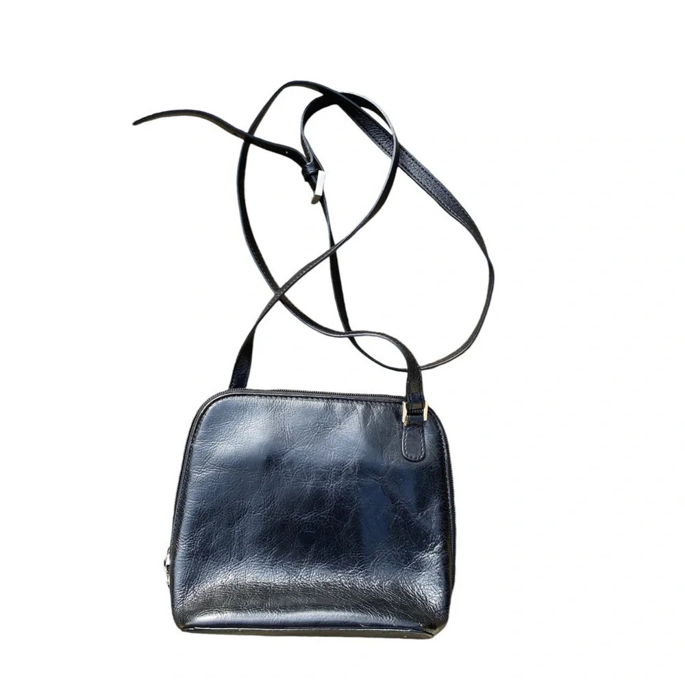 HOBO‎ black leather crossbody bag small VGUC - Picture 2 of 5
